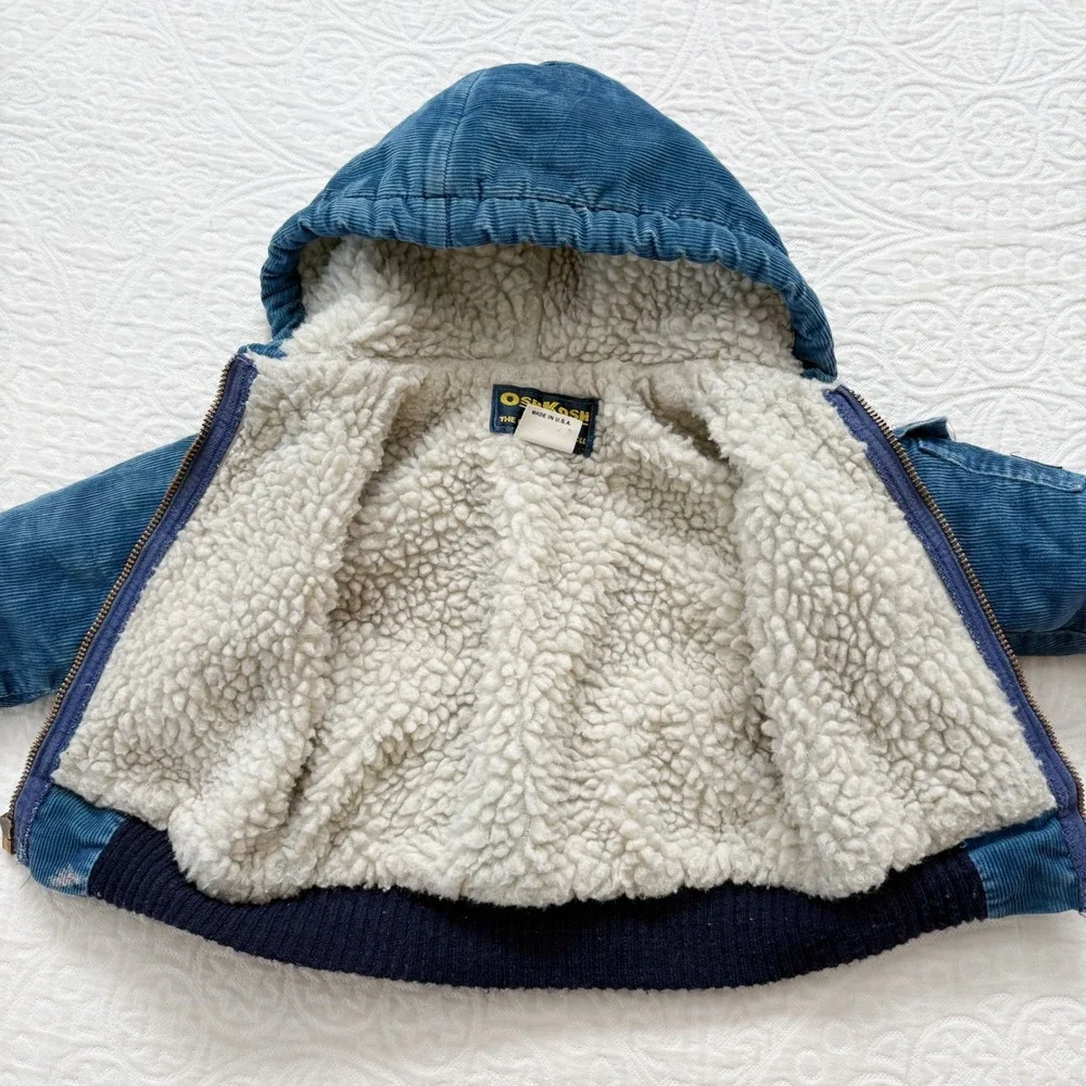 Vintage‎ Union Made Osh Kosh B'Gosh Sherpa Corduroy Jacket Sz 3T